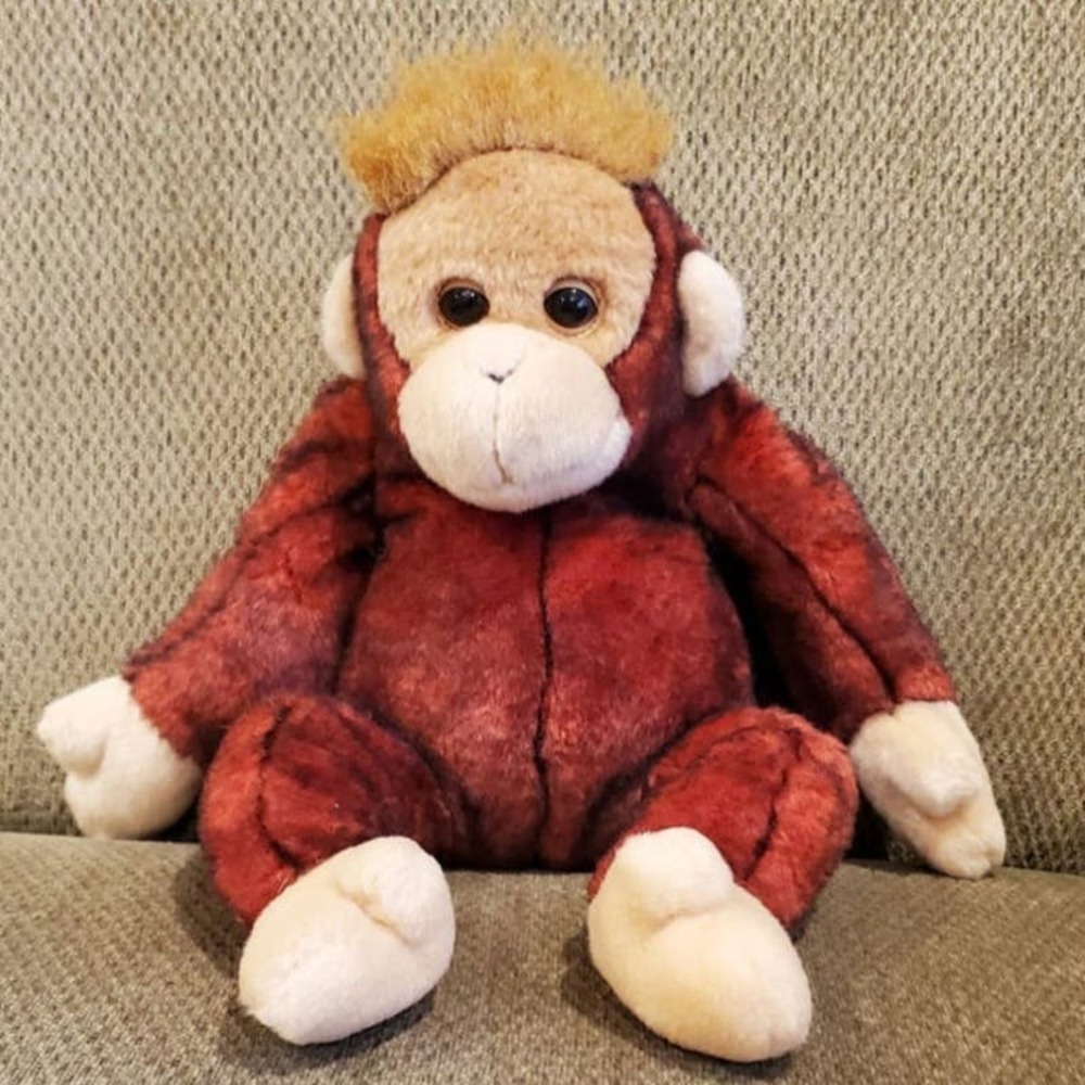 1999 TY Beanie Buddies 100% Tylon Orangutan Monkey Baboon Stuffed Animal Plush